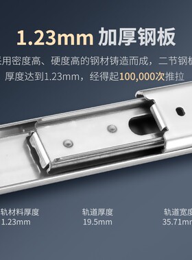 替米思M不锈钢SSRN36耐高温滑轨IDC01侧装SSRXN36静音IDC06导轨道