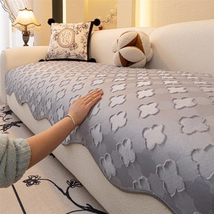 高级感沙发垫2025新款 通用简约异形防滑直排皮沙发坐垫盖布巾 四季