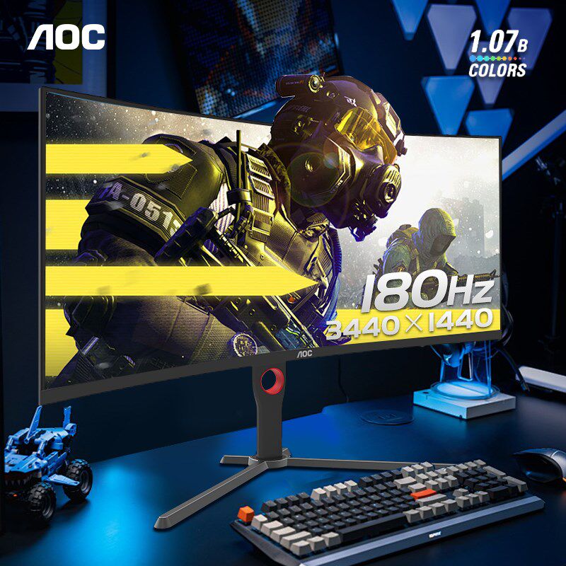 AOC 34英寸准4K180Hz电竞电脑显示器CU34G3X曲面带鱼屏2K144Hz 32