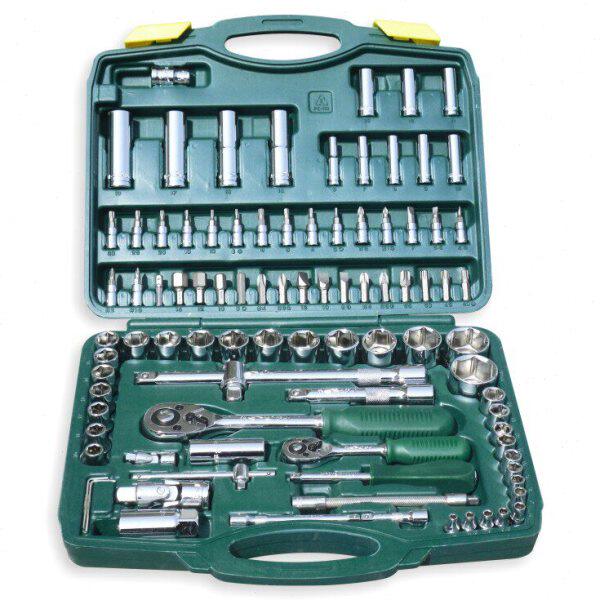 胜达工具 94件6角型套筒工具组合套装 汽修/机修扳手工具箱 包邮