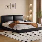 大黑牛智能电动0压床架真皮床轻奢主卧头层牛皮双人1.8米悬浮床07