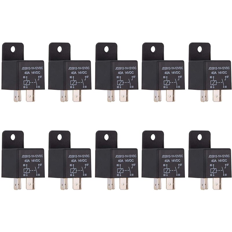 40A12V继电器四脚十只装 JD2912继电器 汽车继电器多用途继电器