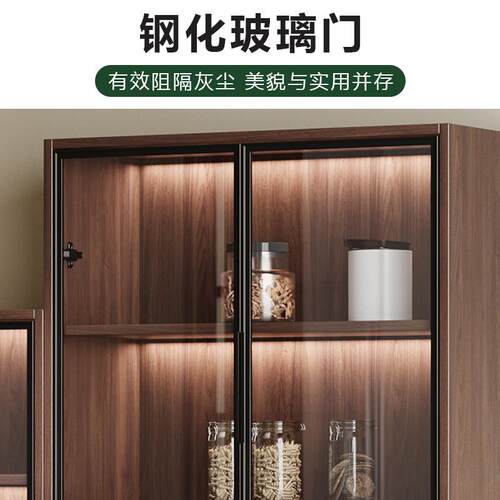 新款中式玻璃门酒柜实木家用客厅收纳柜餐边柜简约靠墙斗柜橱柜