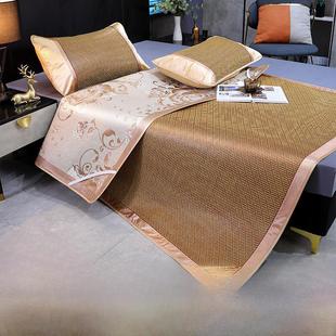 凉席双面定制藤席冰丝三件套1.5m夏可折叠草席加厚空调席1.8米2.0