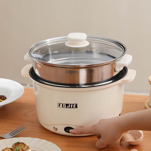 淘气狼电炒锅蒸煮煎炒一体锅多功能家用炒锅宿舍电火锅快煮锅