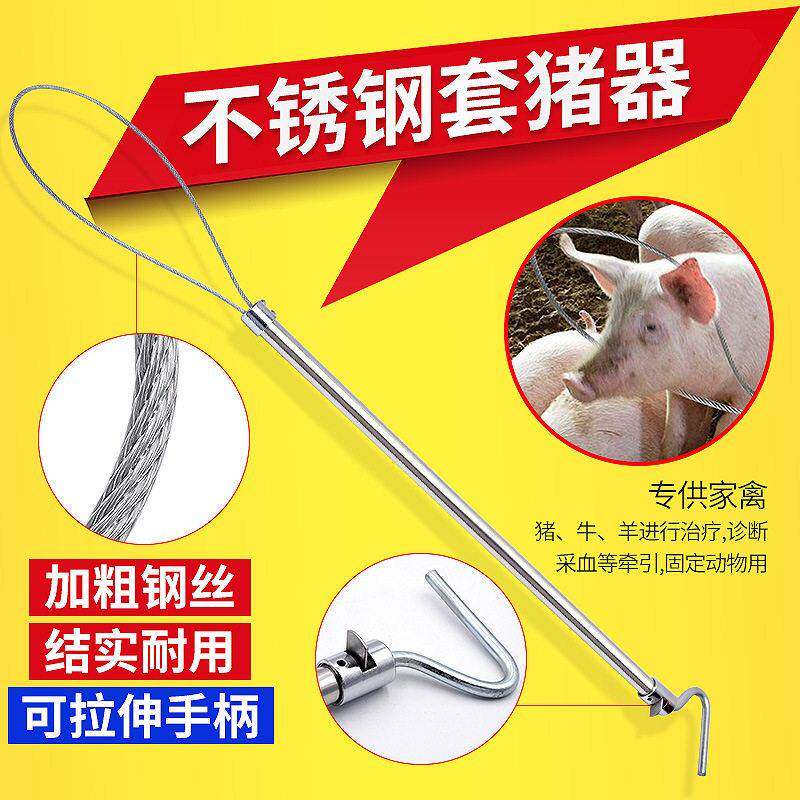 不锈钢长杆猪用保定器套猪器械套头器猪套子套猪器不锈钢保定器