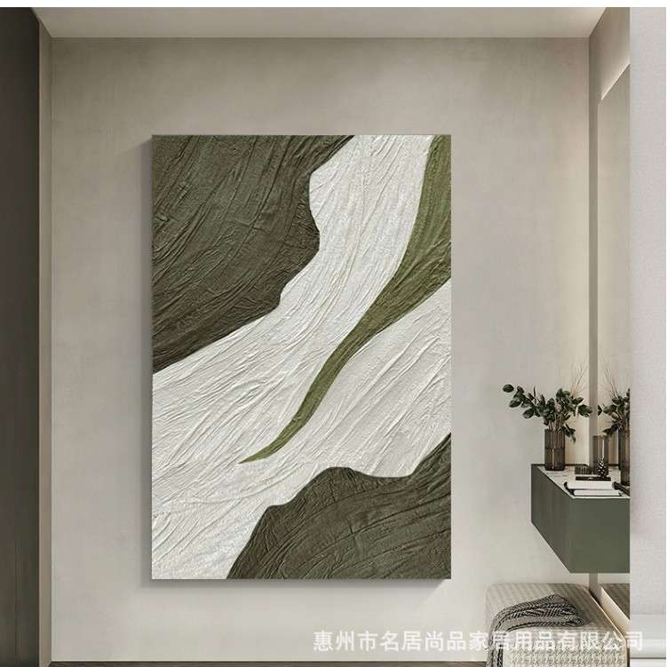 手绘油画 抽象线条现代客厅装饰画玄关走廊布艺肌理挂画卧室壁画图片