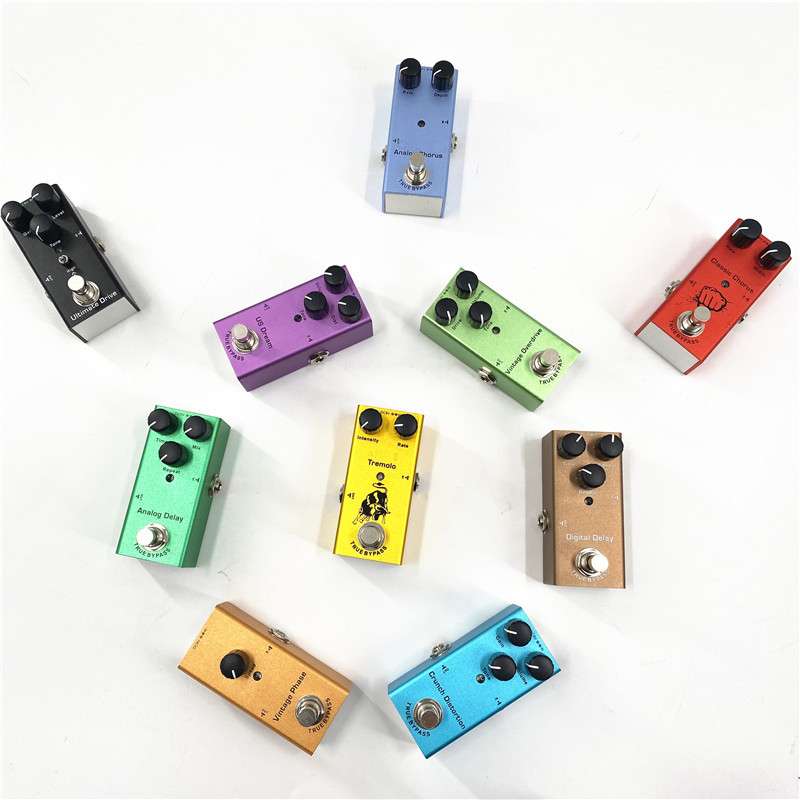 亚马逊跨境迷你电吉他 单块效果器  过载失真颤音压缩音箱模拟