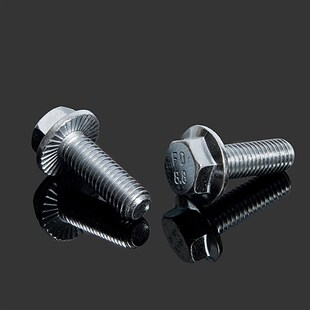 8.8级外六角法兰面带齿螺栓DIN6921镀锌带垫螺丝M4M5M6M8M10 M16