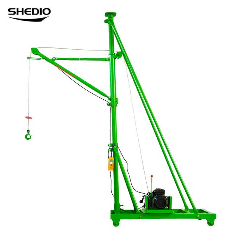 晟雕220V家用移动式压盘离合吊运机室外推车小吊机吊料装修卷扬机