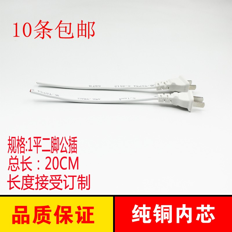 带线2脚公插头监控防水盒20A电源插头两脚公头220V公头防水1平