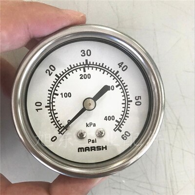 原装美国马士Marsh不锈钢压力表气压表0~15/30/60/100/160/600PSI