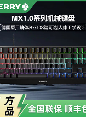 CHERRY樱桃MX1.0TKL机械键盘经典有线电竞游戏办公茶青红黑轴键盘