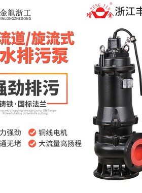 浙江丰源泵业双流道切割式大流量矿用工程排污水潜水泵壳叶轮配件