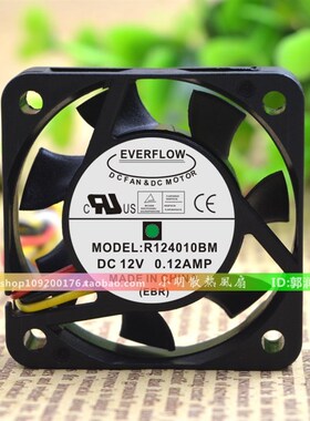 原装 EVERFLOW 4010 12V 0.12A R124010BM 4CM 机箱 散热风扇