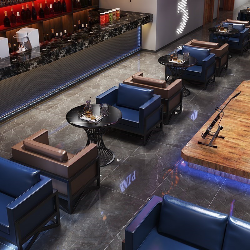 工业风酒吧卡座沙发音乐餐吧清吧小酒馆咖啡厅奶茶店桌椅人