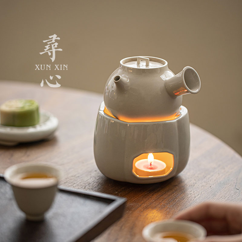寻心草木灰蜡烛温茶炉陶瓷底座保温煮茶器中式家用花茶果茶暖茶炉