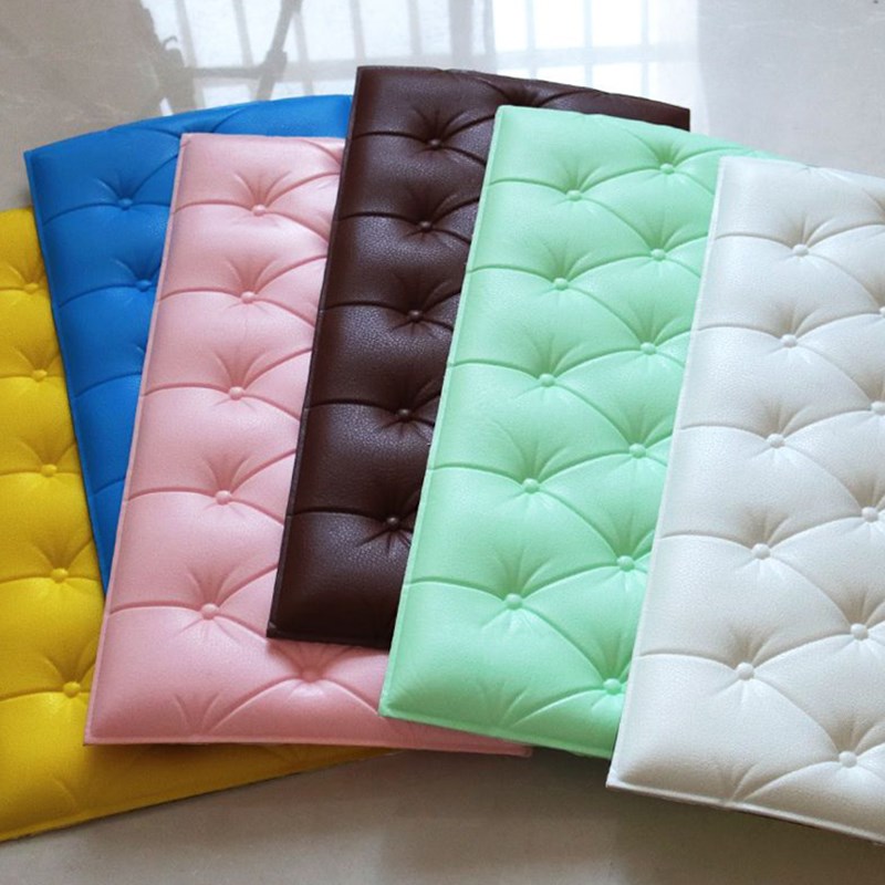 防撞泡沫墙纸床头贴纸宝宝自粘软包儿童房3d立体墙贴墙围贴靠墙垫