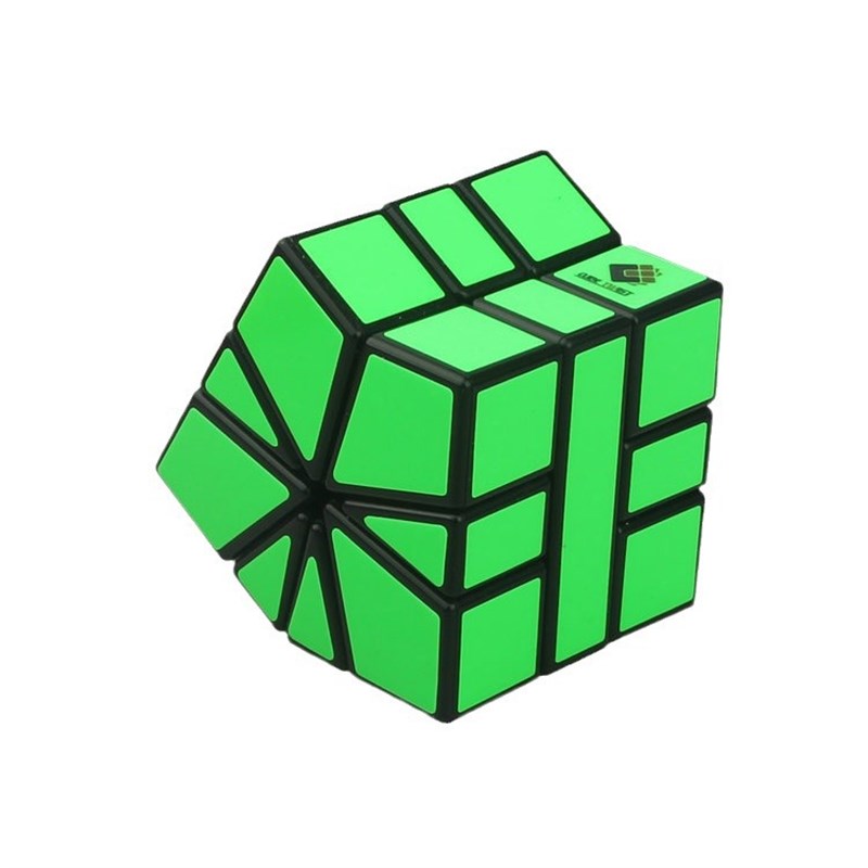 梯色 SQ1魔方 黑底绿色荧光贴纸 Square One 扇形魔方 复形挑战