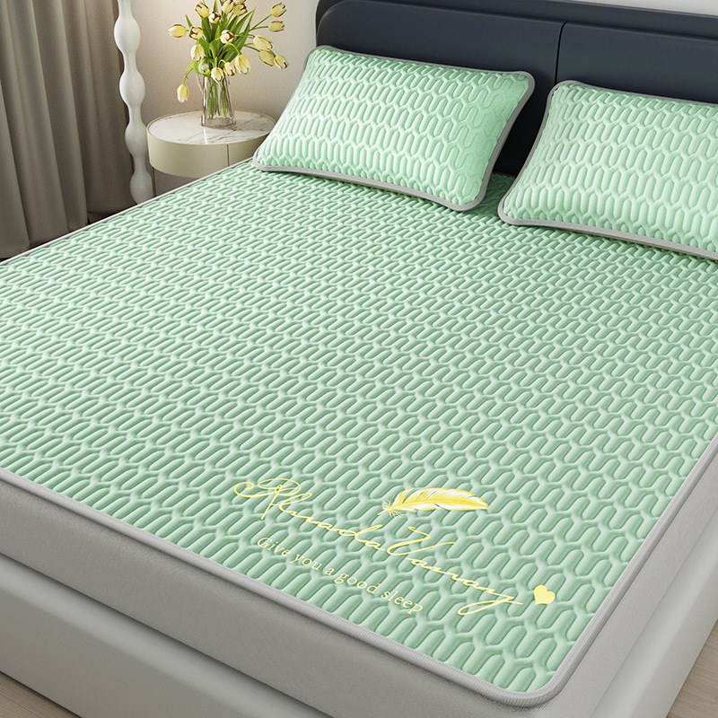 乳胶凉席三件套家用可水洗乳胶空调席夏季单人软席子夏天冰丝床垫