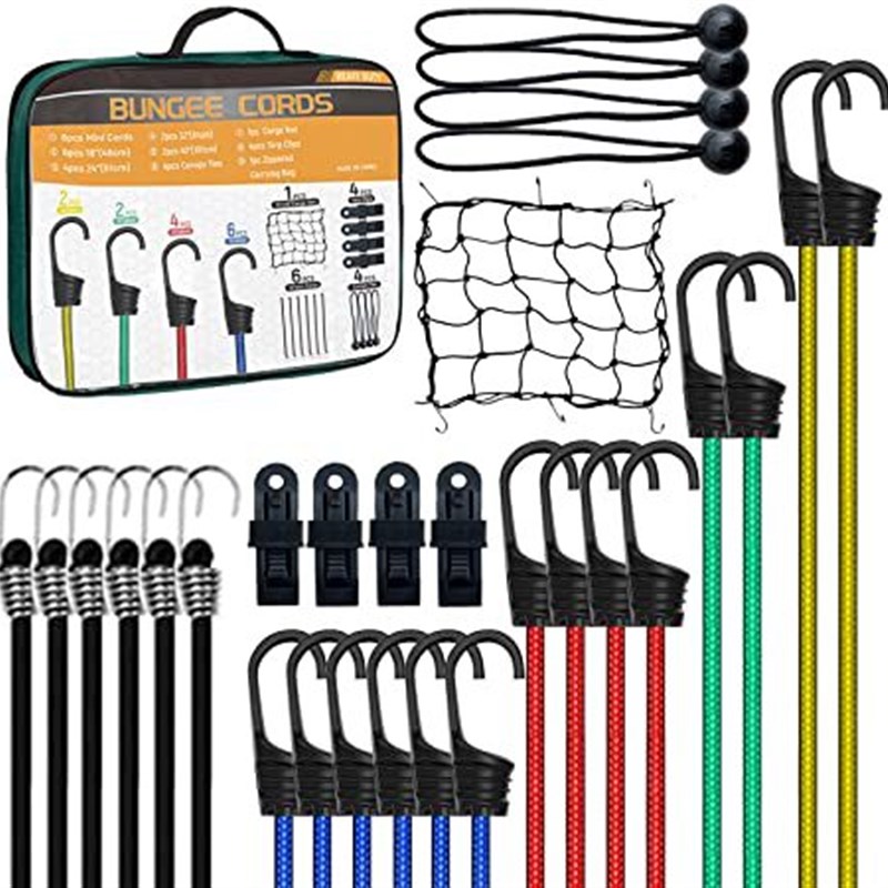 电动车后备箱行李绳圆形弹力绳摩托车后架行李绳带挂钩帐篷绳组套