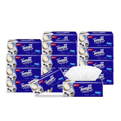 Tempo得宝抽纸4层加厚100抽18包整箱餐巾纸德宝纸巾实惠家庭装
