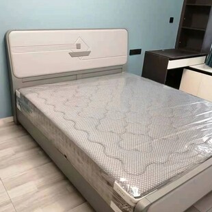 客房复合多层板橡木床 标准间床箱家居床头柜 简约酒店家具