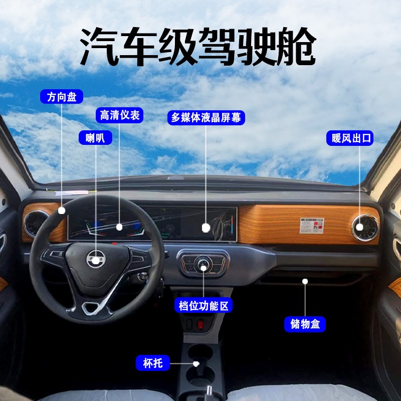 电动汽车皮卡油电两用四轮代步轿车全封新能源家用接孩子小型4人