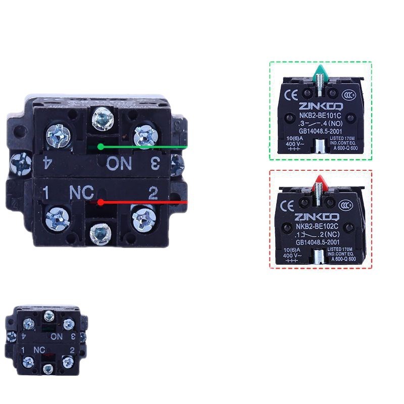 【10个装】XB2-BA31C平头按钮开关BE101C1常开绿色启动开关自复位