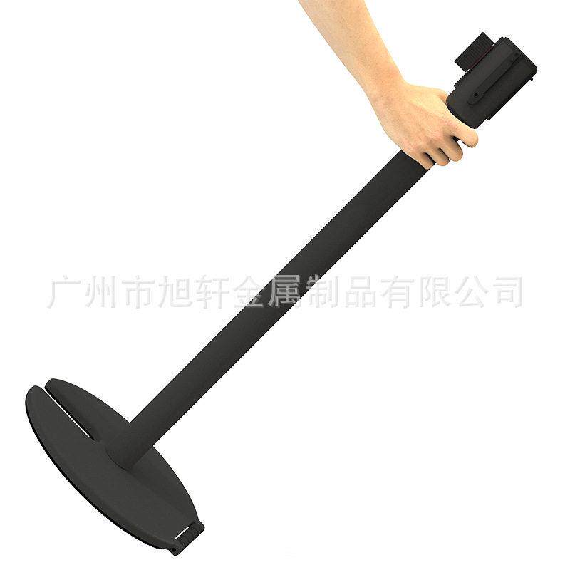 旭轩铁质立柱拉带有轮底座活动围栏礼宾柱迎宾杆伸缩隔离带一米栏图片