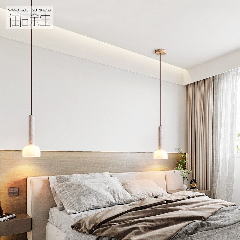 奶油风床头长线吊线客厅沙发边背景墙卧室餐厅吧台极简长筒小吊灯,家装灯饰光源,客厅吊灯,淘宝优惠券,粉丝福利购,淘宝优惠卷