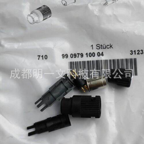 99-0979-100-04圆形连接器BINDER电缆安装插头4触点全新焊接引脚