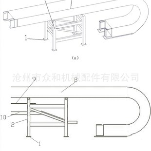 万堃拖链托辊托架长距离拖链托架防拖链下榻拖轮重型钢制拖链导槽