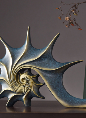 北欧轻奢创意海螺摆件办公u室客厅酒柜桌面现代家居装饰软装工艺