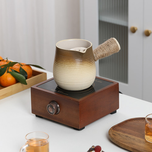 电陶炉胡桃木煮茶炉m围炉煮茶器玻璃烧水壶家用电热茶炉茶具泡茶
