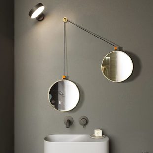 饰品现代样板房极简软装 北欧轻奢家居创意挂镜浴室玄关卧室墙面装