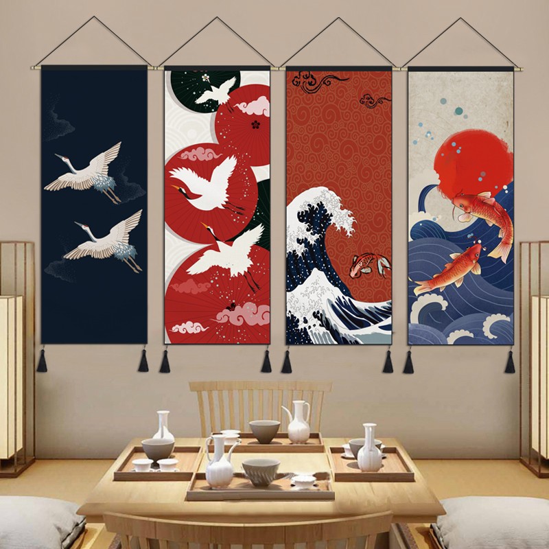 日式挂旗挂毯料理店布艺s挂画客厅玄关装饰画寿司店居酒屋民宿挂图片