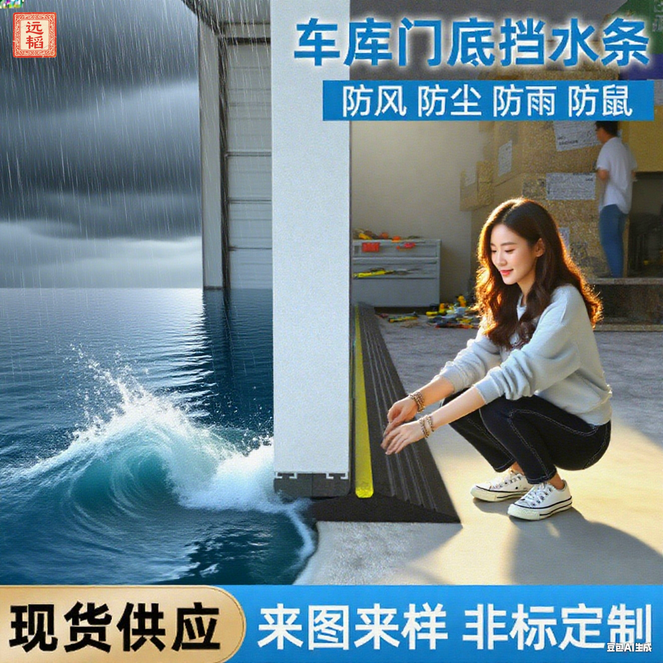 车库门底部密封条卷帘门防水挡水