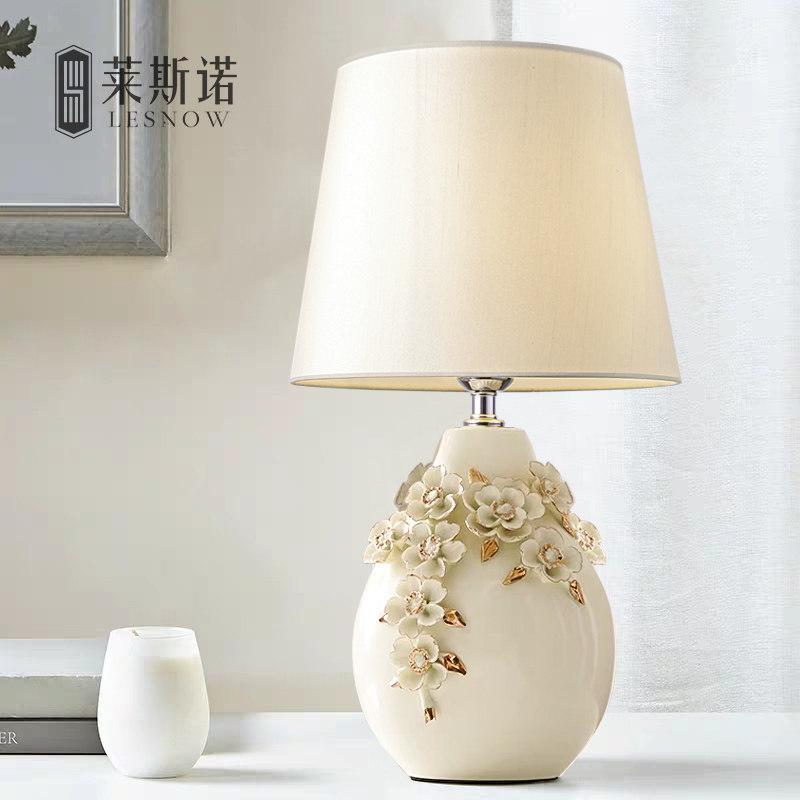 台灯卧室床头灯温馨浪漫现代田园客厅欧式结婚房家用陶瓷台灯,家装灯饰光源,装饰台灯,淘宝优惠券,粉丝福利购,淘宝优惠卷