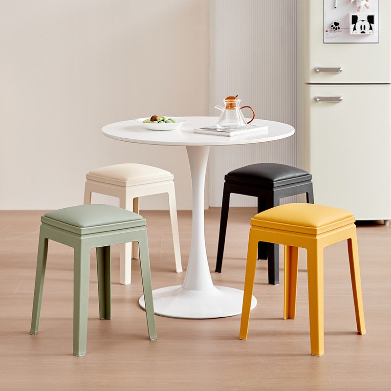 塑料凳子家用加厚大人结实客厅餐桌吃饭防滑叠放简约高凳板凳椅子