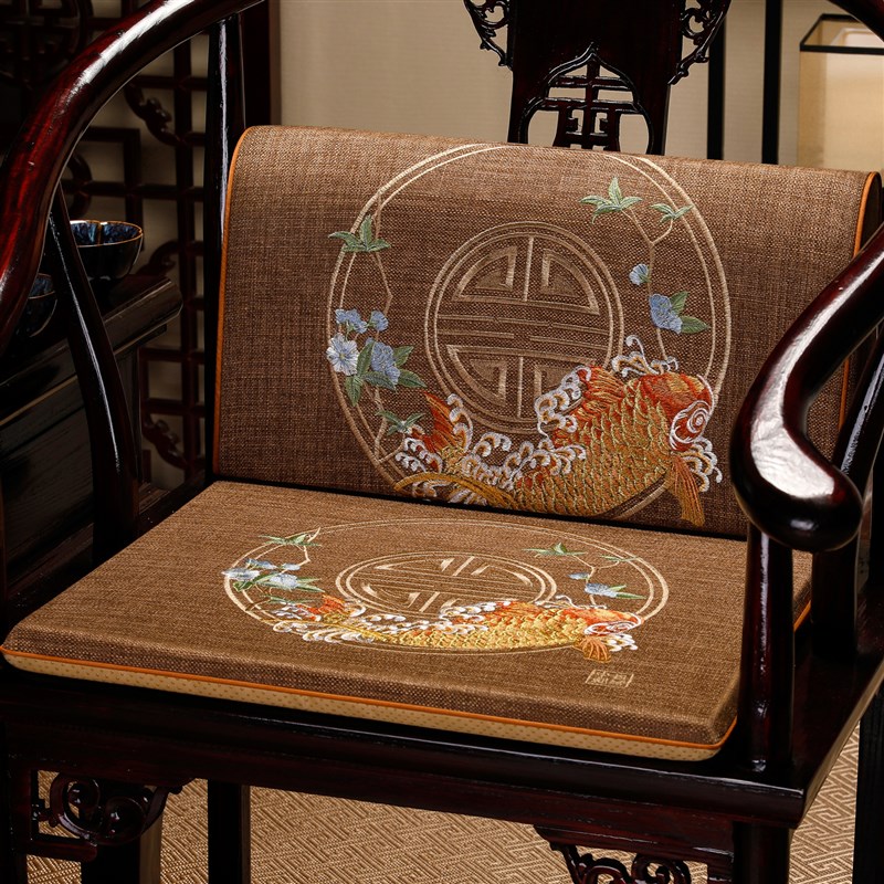 中式椅垫坐垫靠背一体红木椅子垫罗汉床靠山枕圈椅茶椅垫座垫靠枕