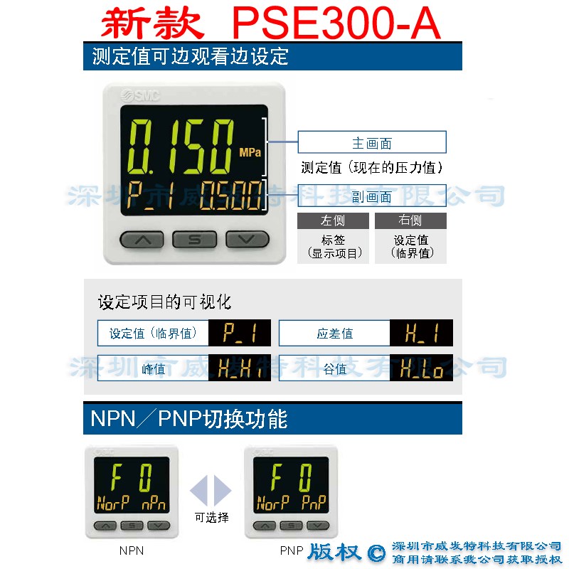 SMC PSE300A PSE300A-L PSE300A-LB订货原装正品