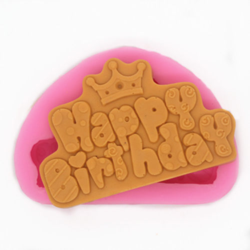 P223 happy birthday 字母生日快乐蛋糕翻糖烘焙 液态硅