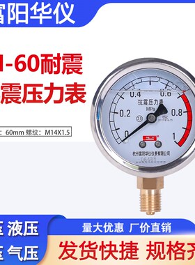 YN60 YE-60 Y-100BF 真空表油压表0-1 1.6 富阳华仪 天然气 膜盒