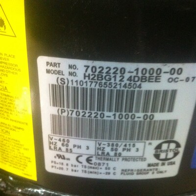 全新H2BG124DBEE H25G144DBEE H2NG184DPEF原装布里斯托压缩机