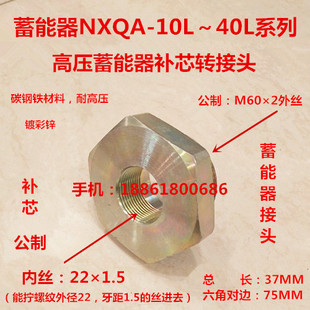 蓄能器补芯接头M602转内丝M221.5储能器高压液压转接头2260