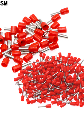 管型端子E0508 VE1008 E1508针型端子管型预绝缘插针端子压线耳