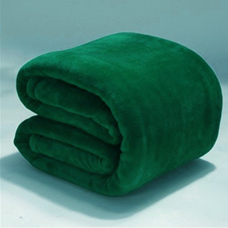 珊瑚绒毯法兰绒毛毯毯子床单空盖毯单双人军绿色盖毯垫毛毯