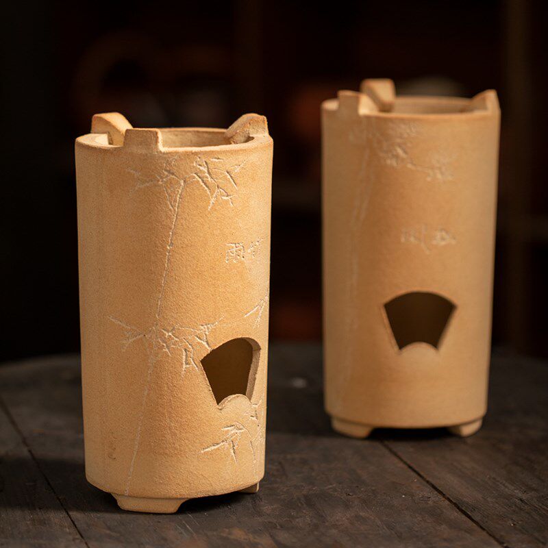 手刻炭炉烧碳炉潮州工夫茶炉复古家用炉木炭小火炉茶道松风煮茶炉