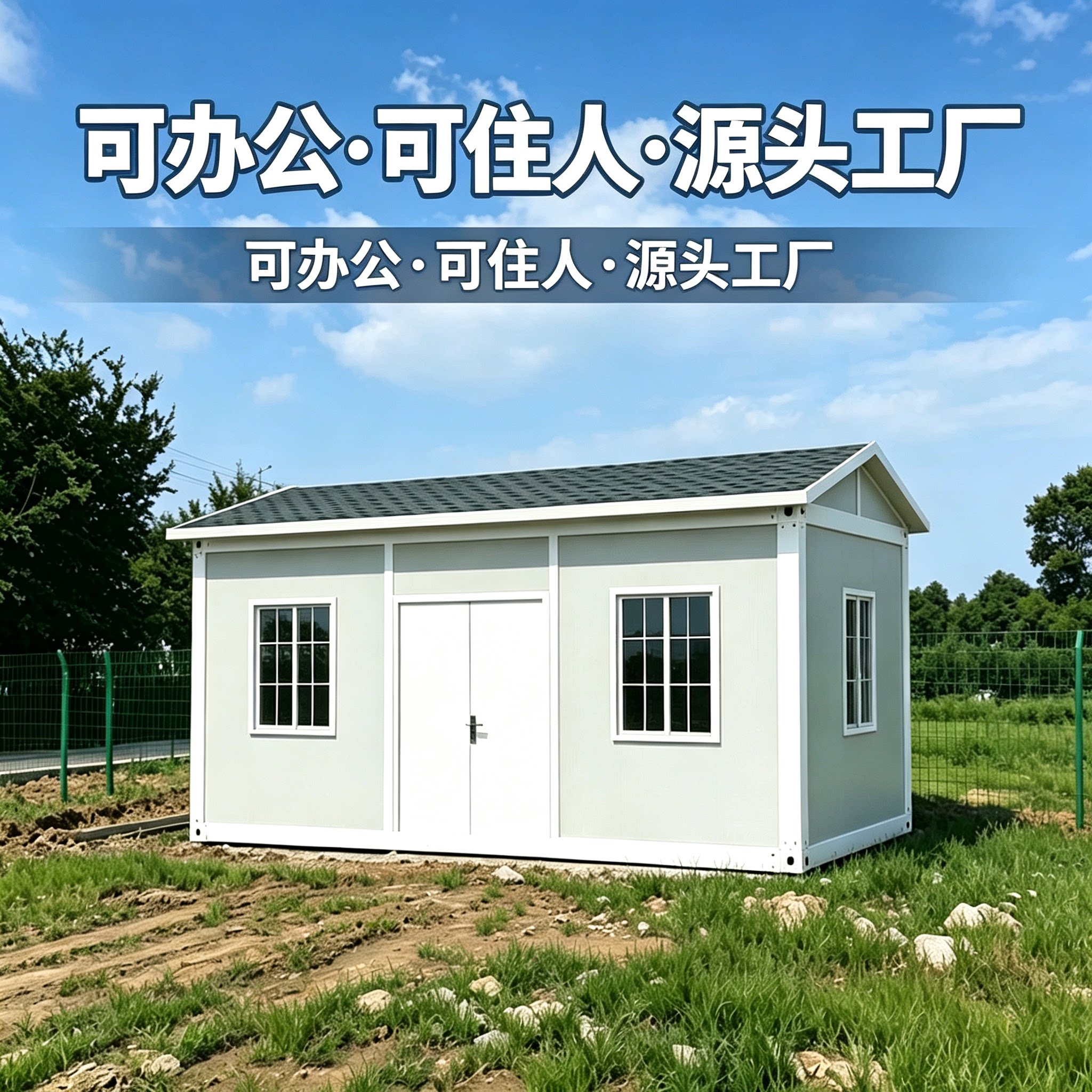 人字顶集装箱定制住人组装房板房图片